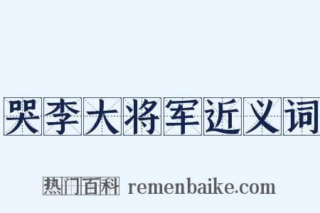 哭李大将军近义词是什么意思的图片